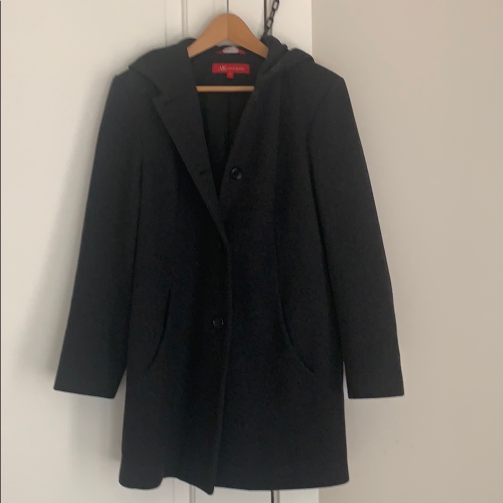 Anne Kline hooded wool coat